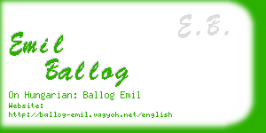 emil ballog business card